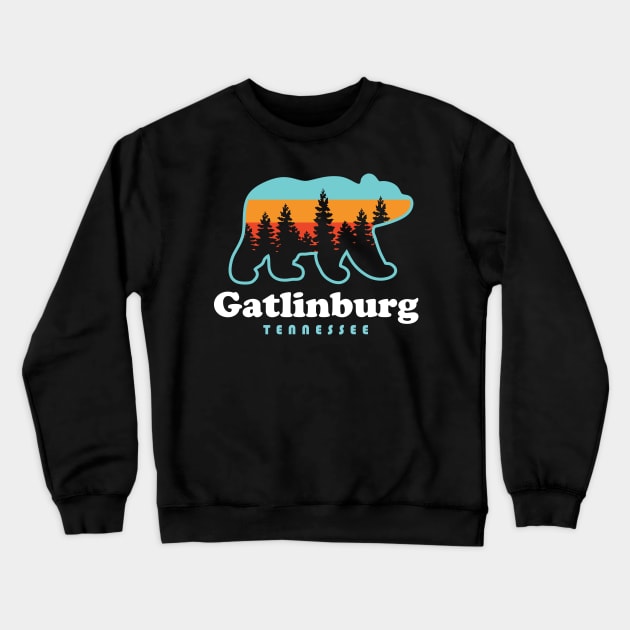 Gatlinburg Tennessee Smoky Mountains Bear Crewneck Sweatshirt by PodDesignShop